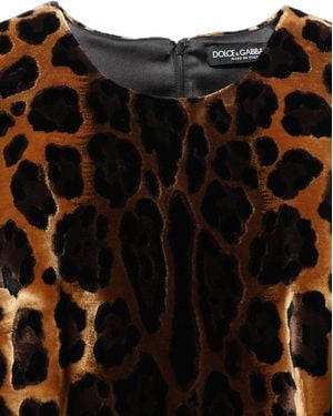 Dolce & Gabbana Leopard Sleeveless Sheath Mini Dress Viscose Silk - Black