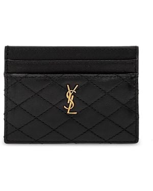 Saint Laurent Quilted Leather Cardholder Wallet - Black