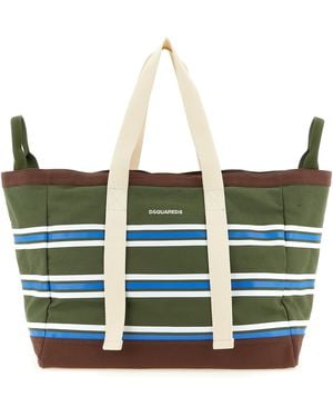 DSquared² D2 College Shopping Bag Cotton Tote - White