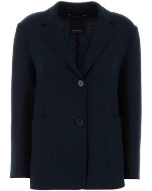 Max Mara Dark Wool Azzurra Blazer - Blue