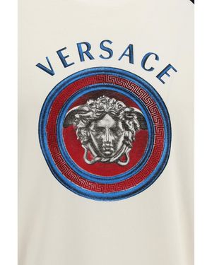 Versace T-Shirt Cotton Jersey Medusa Logo Dirty- T-Shirts - Gray