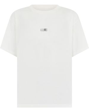 MM6 by Maison Margiela Short Sleeve T-Shirt Cotton T-Shirts - White