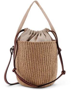 Chloé Woody Raffia Bucket Bag - Natural
