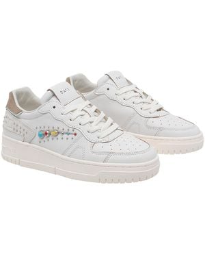 Date Sneakers Calf Leather/Rubber Sole - White