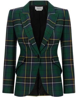 McQueen Pointed Shoulder Blazer - Green