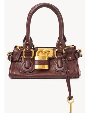 Chloé Chloé-Plated Hardware Top Handle Bag — Burgundy - Pink