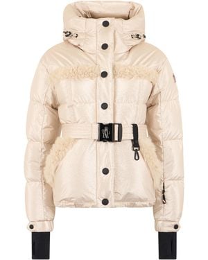 Moncler Padded Ski Jacket Mondim Metal Puffer - Natural