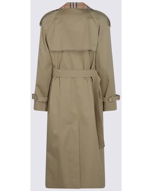 【関税＆送料込み】Burberry Short Green Cotton 'Castleford' Burberry Short Cotton 'Castleford' Trench Coat in Green | Lyst