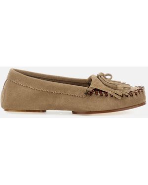 Paris Texas Fringe-Detailed Suede Loafers - Grey