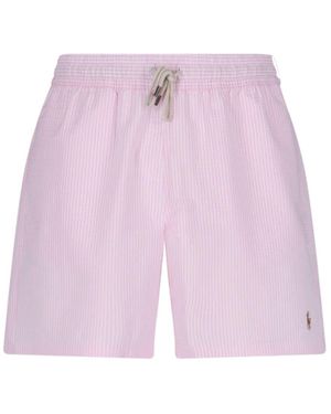 Ralph Lauren Striped Swim Shorts - Pink