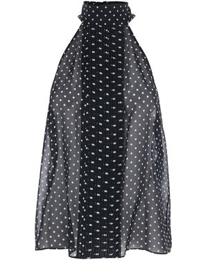 Tom Ford Sleeveless Top With Halterneck And All-Over Polka Dot Motif - Blue