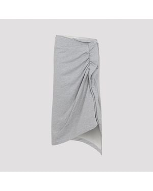 Dries Van Noten Hanam Midi Skirt Cotton - Gray