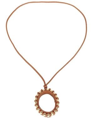Max Mara Leather Necklace - Metallic