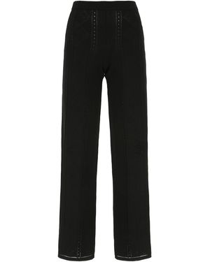 Marine Serre Viscose Blend Lunar-Pointelle Culotte Pant - Black