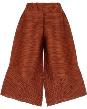 Pleats Please Issey Miyake Polyester Casual Trousers - Red