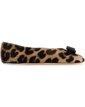 Ferragamo Printed Calf Hair Vanna Ballerinas - Multicolour