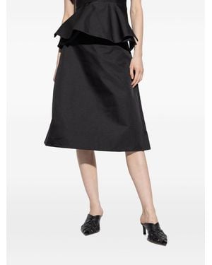 McQueen Flared Midi Skirt - Black