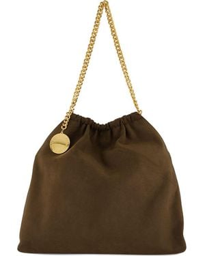Stella McCartney Falabella Medium Drawstring Shoulder Bag With Chain - Brown