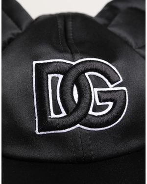 Dolce & Gabbana Velvet Animal Ears Baseball Cap Hat Polyester - Black