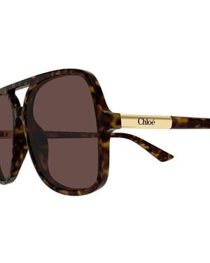 Chloé Chloe Sunglasses Havana- Recycled Acetate Eyewear - Brown