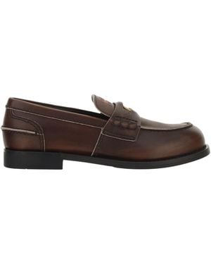 Miu Miu Leather Loafers - White