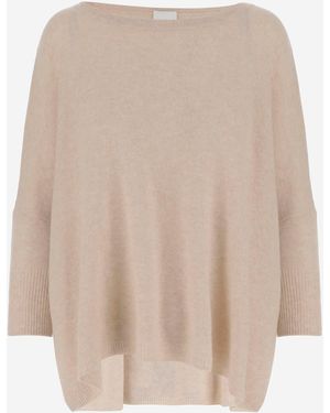 Allude Wool Blend Pullover With Rhinestones And Studs - Natural