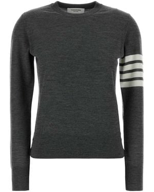Thom Browne Dark Wool Sweater - Black