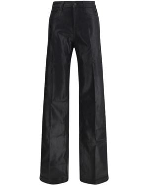 L'Agence Clayton Coated Wide Leg Jeans Noir Cotton; Elastane; Spandex - Black