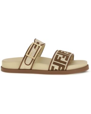 Fendi Feel Slide Sandals - Metallic