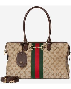 Gucci Tote Bag Borsetto Fabric Shoulder - Brown