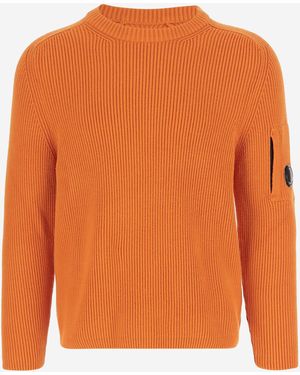 C.P. Company Cotton Blend Sweatshirt - Orange