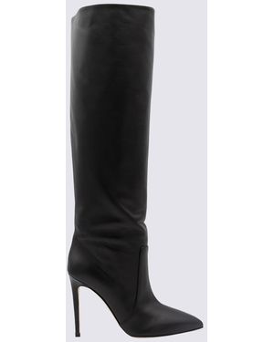 Paris Texas Leather Stiletto Boots - Black