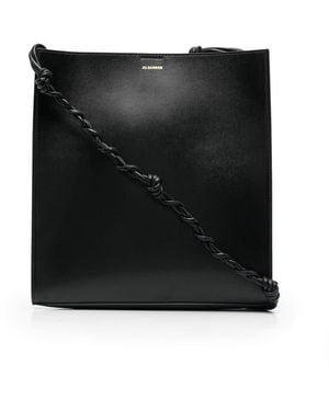 Jil Sander Medium Leather Tangle Shoulder Bag - Black