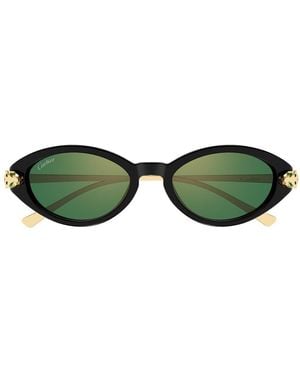 Cartier Ct0634S Panthère De Sunglasses Acetato Riciclato/ Metallo - Green