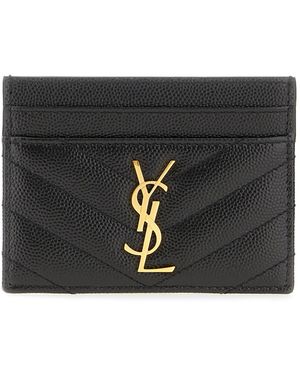 Saint Laurent Leather Card Holder - Black