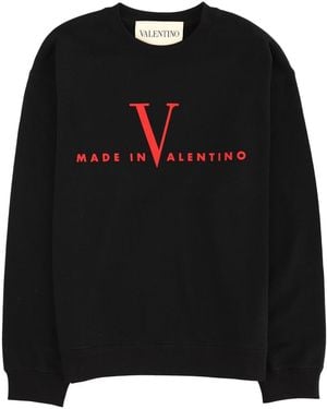 Valentino Sweatshirt Made Valentine Cotton Jumpers - Black