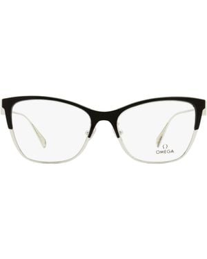 Omega Om5001H Butterfly Eyeglasses 01A Palladium- 54Mm Metal/Plastic (Acetate) - Black