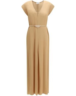 forte_forte Long Kaftan Dress Viscose - Metallic