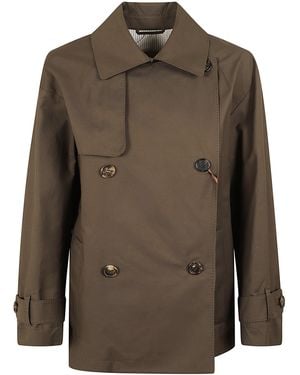 Max Mara Cube Impermeabile Corto Mtczeno Cotone Cappotto - Green