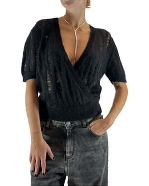 FEDERICA TOSI Maglia Incrociata Mohair __Single__ Maglieria - Black