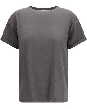 Brunello Cucinelli Cashmere Glitter T-Shirt - Gray