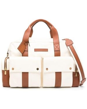 Brunello Cucinelli Logo-Patch Zipped Holdall Bag - Pink