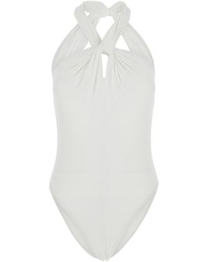 FEDERICA TOSI One-Piece Swimsuit One Piece With V-Neck And Crisscross Details. Made Of Tech Fabric. Polyamide Elastane Beachwear - White