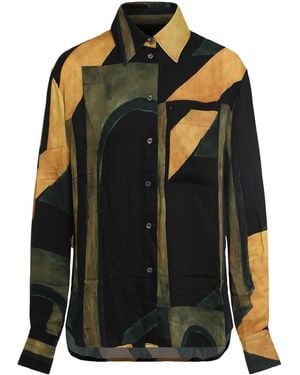 Louisa Ballou Printed Long-Sleeved Viscose Shirt - Black