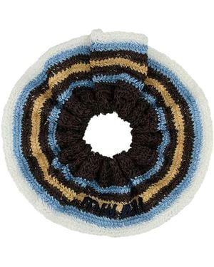 Miu Miu Embroidered Rafia Scrunchie - Black