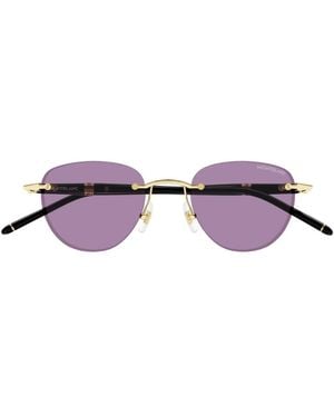 Montblanc Mb0412S Linea Meisterstuck Iniettato/Metallo Sunglasses - Purple