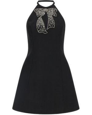 Valentino Garavani Sequin Bow-Embroidered Dress - Black