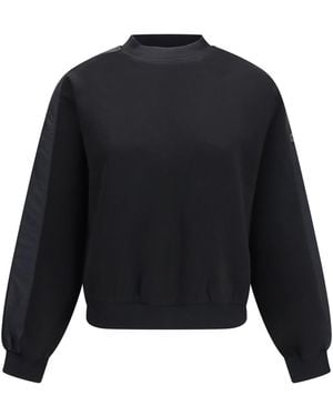 Moose Knuckles Mix Media Crewneck Jumper Cotton; Polyester; Elastane Sweatshirts - Blue