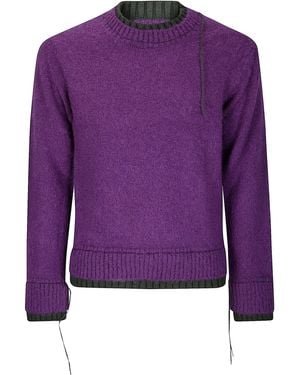 Sacai Wool Knit Pullover Jumper - Purple