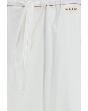 Marni Draping Wide-Leg Pants - White